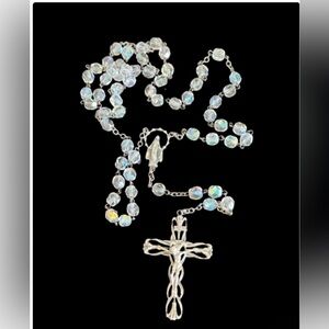 Elegant Sterling Silver Rosary Necklace